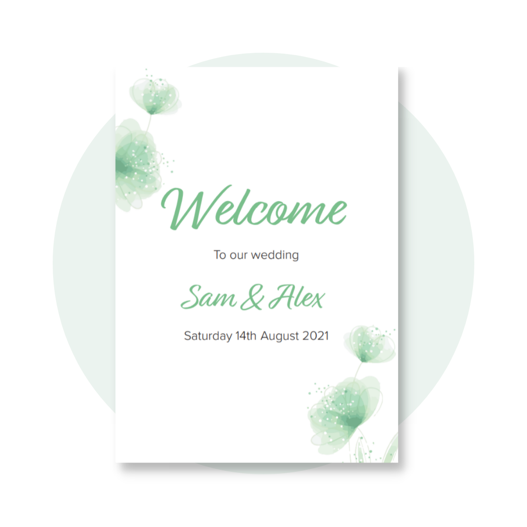 Zoe Welcome Sign in Green